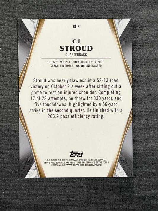 2022 Bowman University CJ STROUD Invicta Insert OSU RC