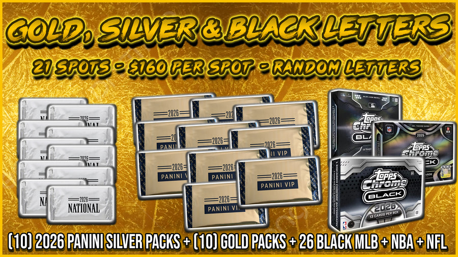 RGL #5832 - Gold, Silver & Black Letters (Random Letter) (8/29/26)